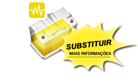 Uma bateria amarela significa que deve ser substituída